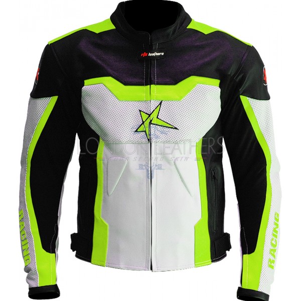 RTX Pro Street Racer Floro Green Motorcycle Jacket